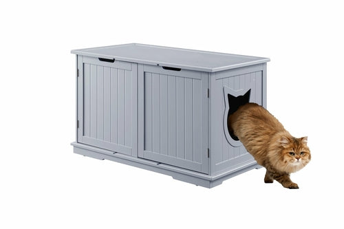 X-Large Cat Washroom Bench Litter Box Enclosure Furniture Box House
